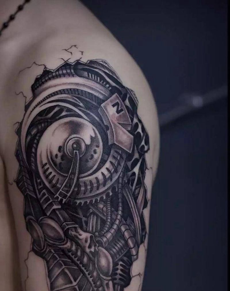 机械臂纹身图片