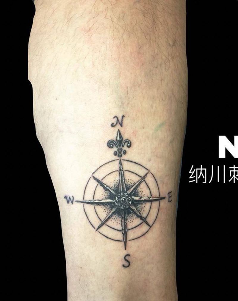 指南针纹身图片