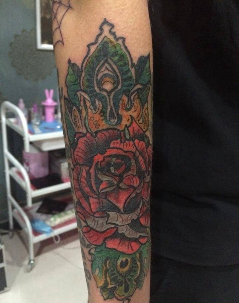 拼接花臂（未完成）纹身图片