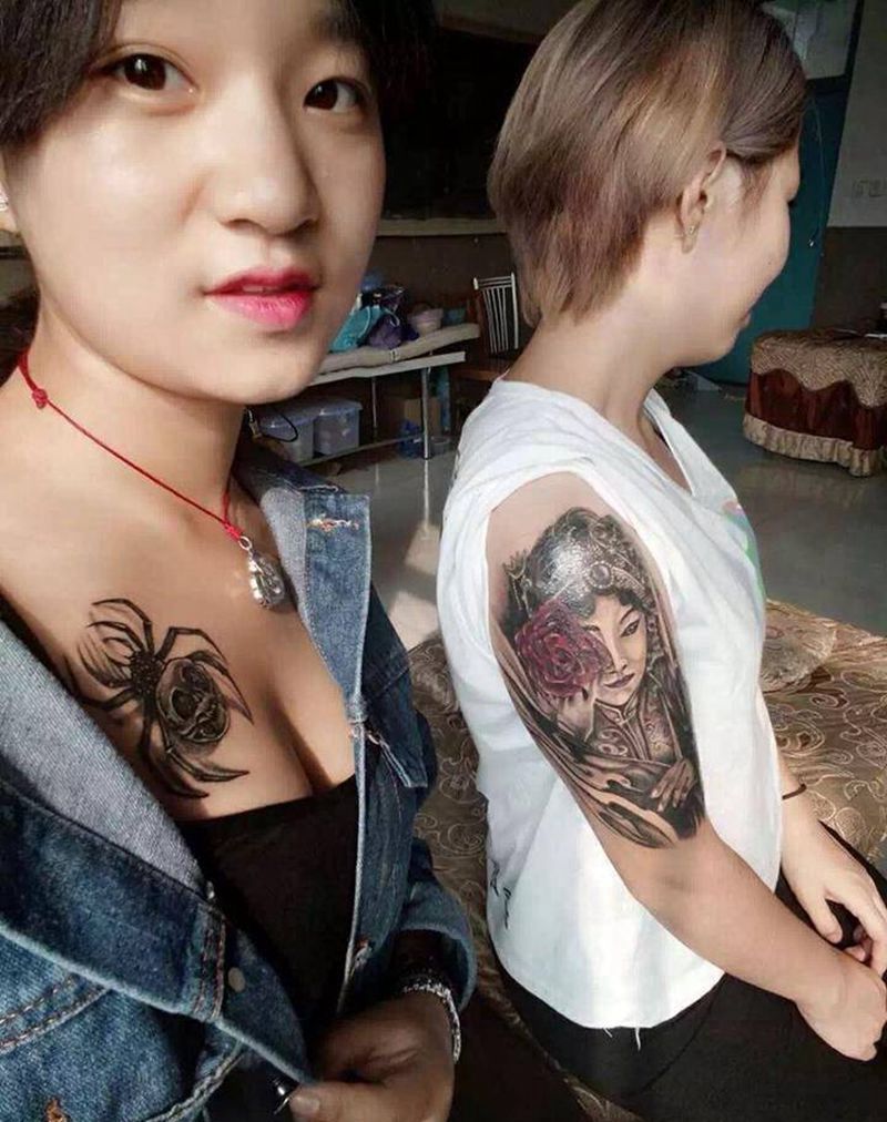 姐妹花纹身图片
