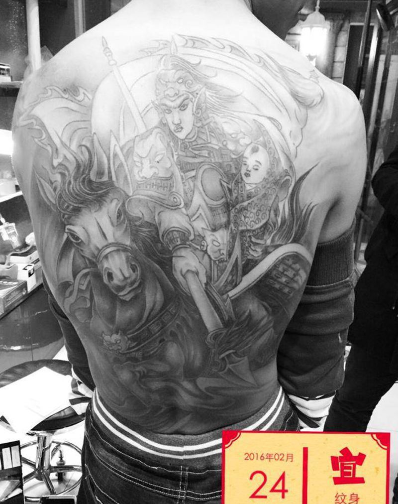 赵云救阿斗纹身图片