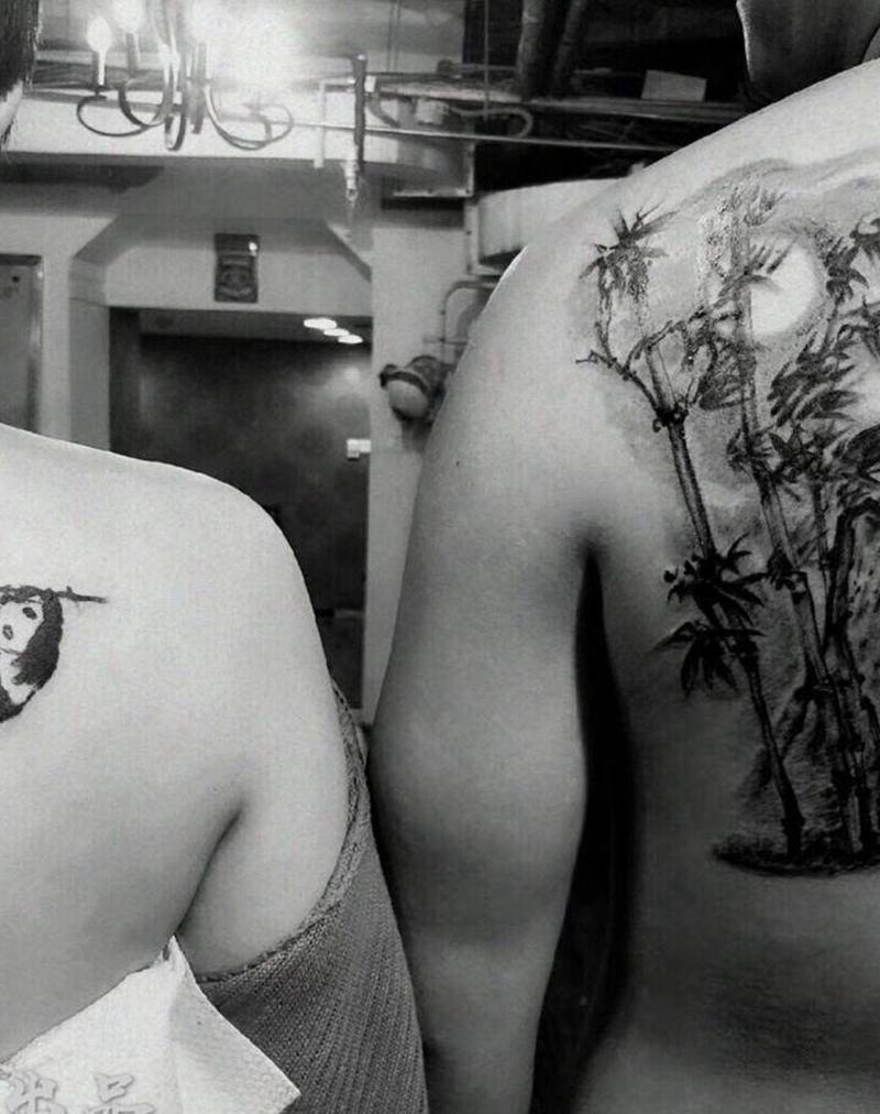 情侣七夕快乐纹身图片