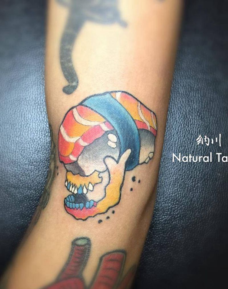 寿司小骷髅，请你吃一口纹身图片