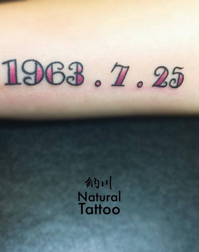 客人妈眯的生日纹身图片_成品手臂欧美清新几何字符卡通纹身图案