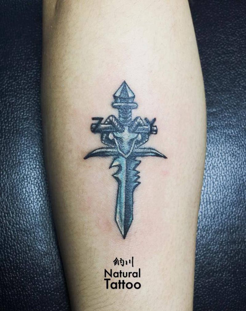 4cm的霜之哀伤纹身图片_成品手臂欧美鬼神静物卡通遮盖修改填色纹身图案