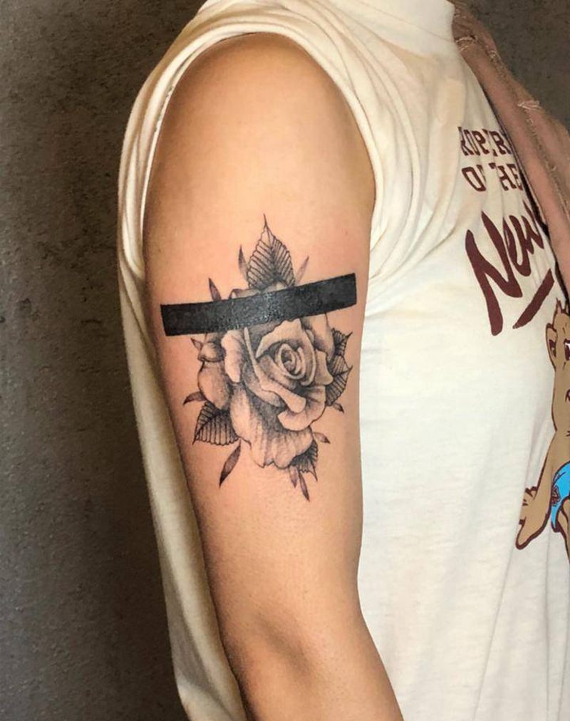 玫瑰遮盖纹身图片