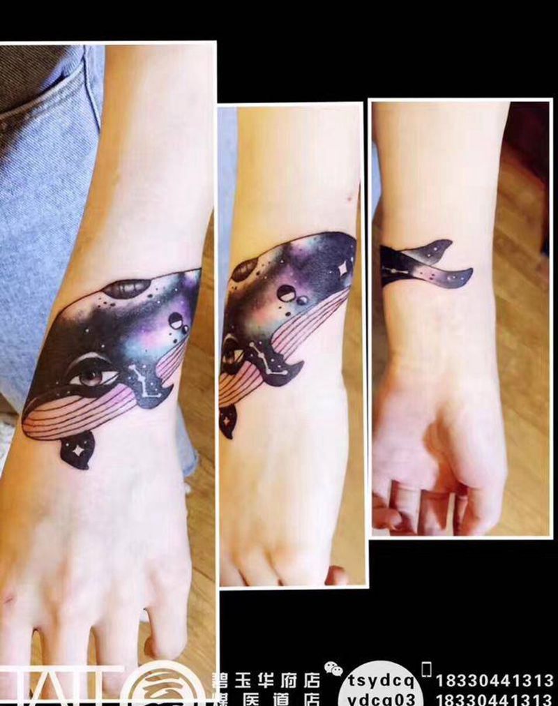 鲸鱼强力覆盖老纹身纹身图片_成品手臂欧美动物原创纹身图案