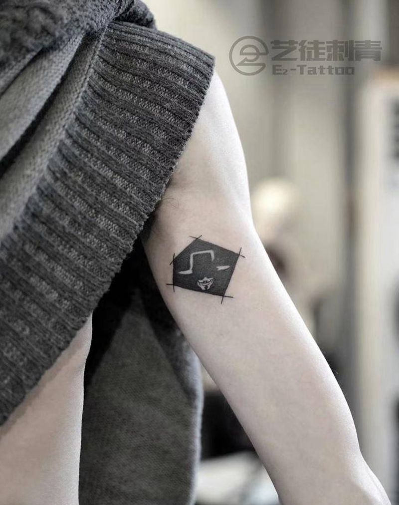 V字仇杀队纹身图片_手臂纹身图案