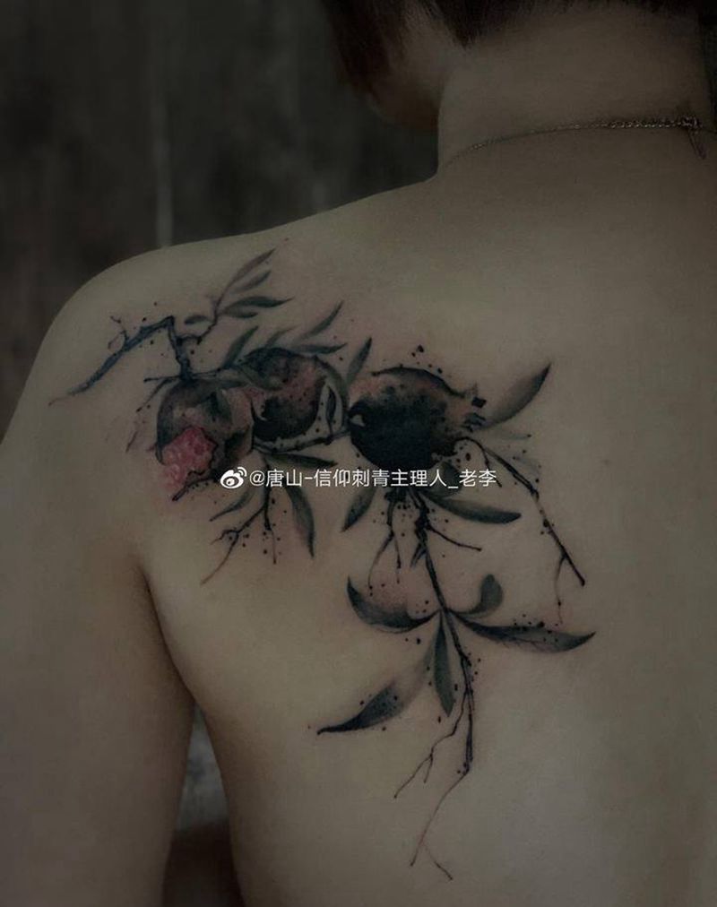 遮盖纹身图片_水墨纹身图案