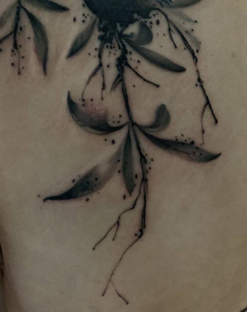 遮盖纹身图片_水彩水墨纹身图案