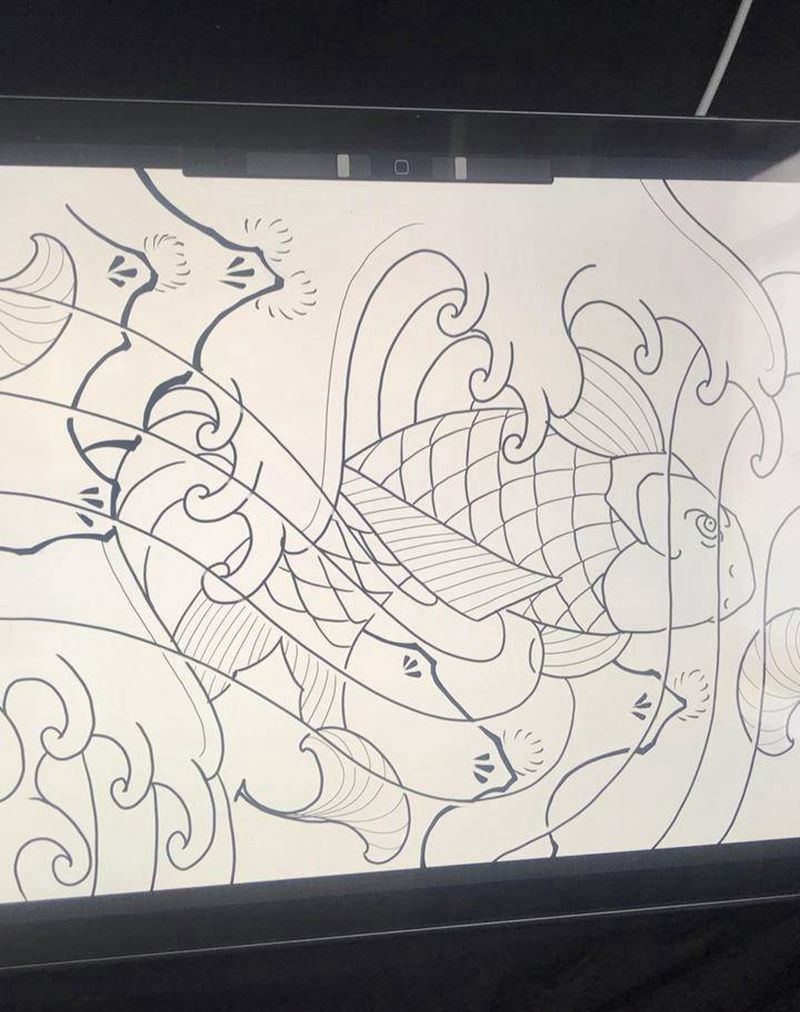 手稿可约纹身图片_手臂腿部老传统新传统纹身图案