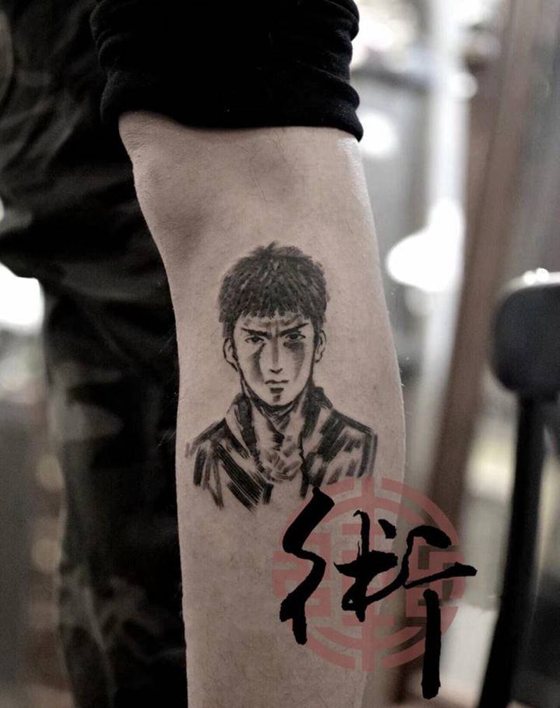 灌篮高手纹身图片_腿部纹身图案