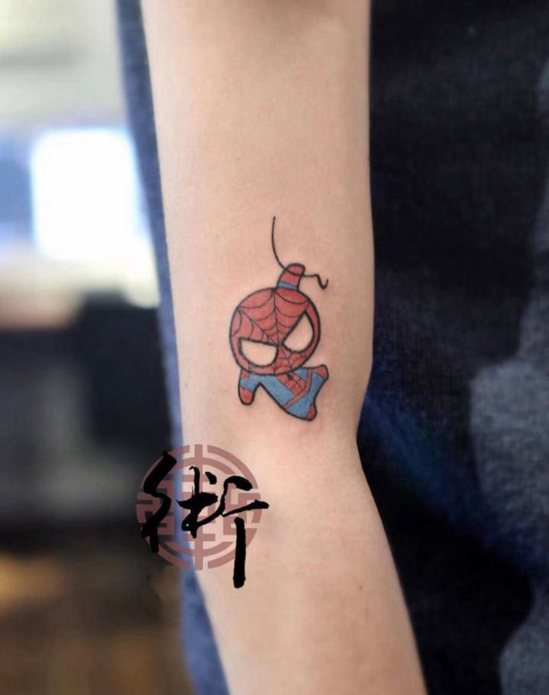 蜘蛛侠纹身图片_手臂New School纹身图案