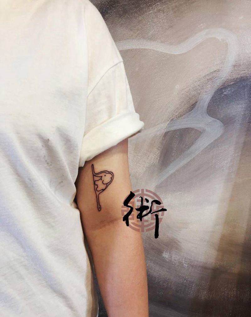 其实是帽子纹身图片_手臂几何纹身图案