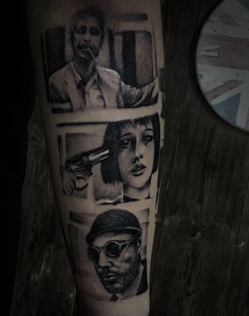 杀手不太冷纹身图片_手臂欧美写实纹身图案