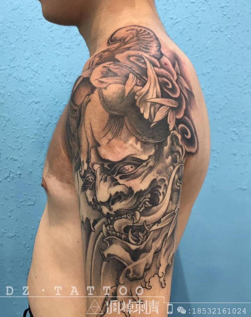 般若纹身图片_手臂新传统纹身图案