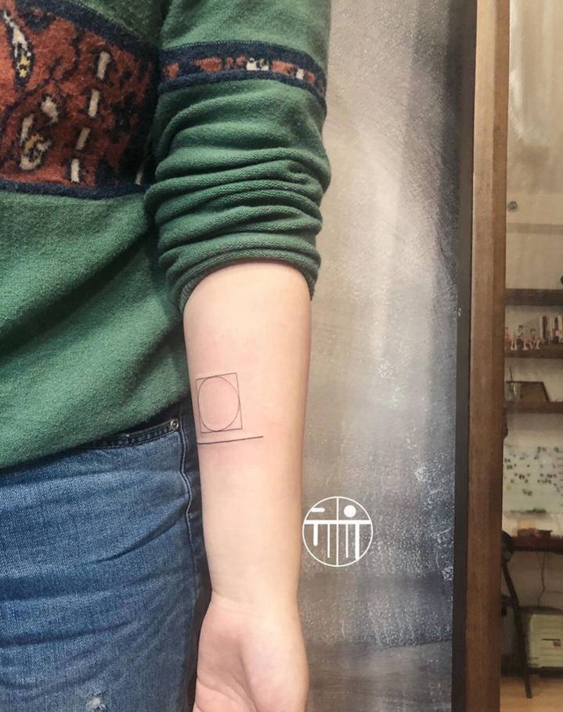 几何图形纹身图片_手臂几何纹身图案