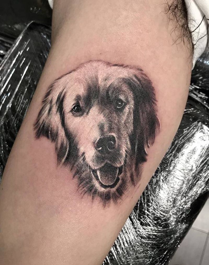 纪念宠物纹身图片_手臂欧美写实纹身图案