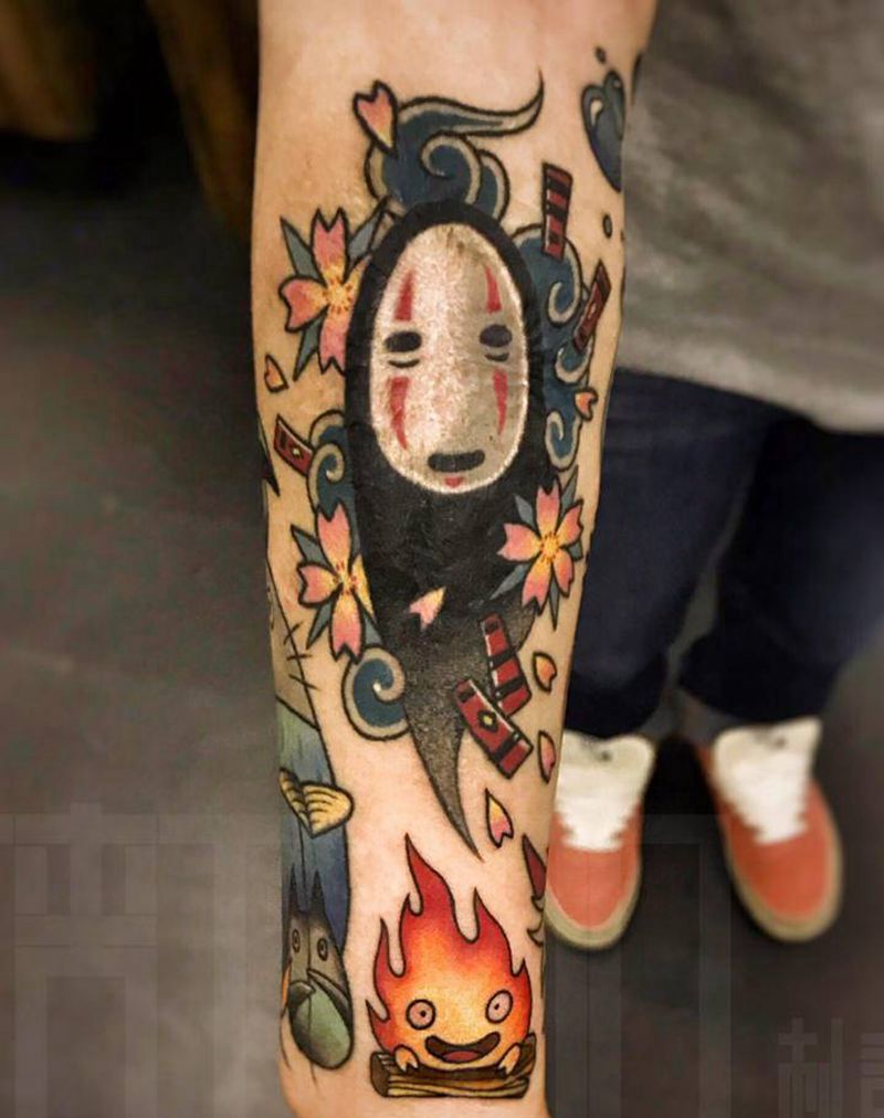 宫崎骏主题包臂纹身图片_手臂Old School纹身图案