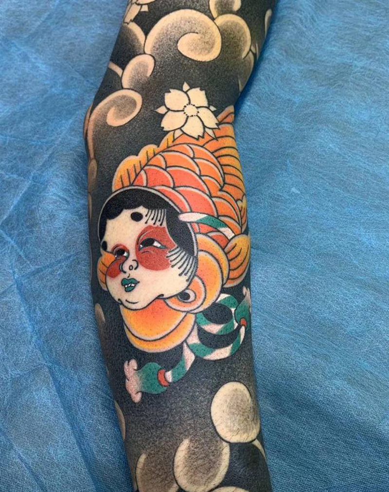 传统小臂纹身图片_手臂背部老传统新传统纹身图案