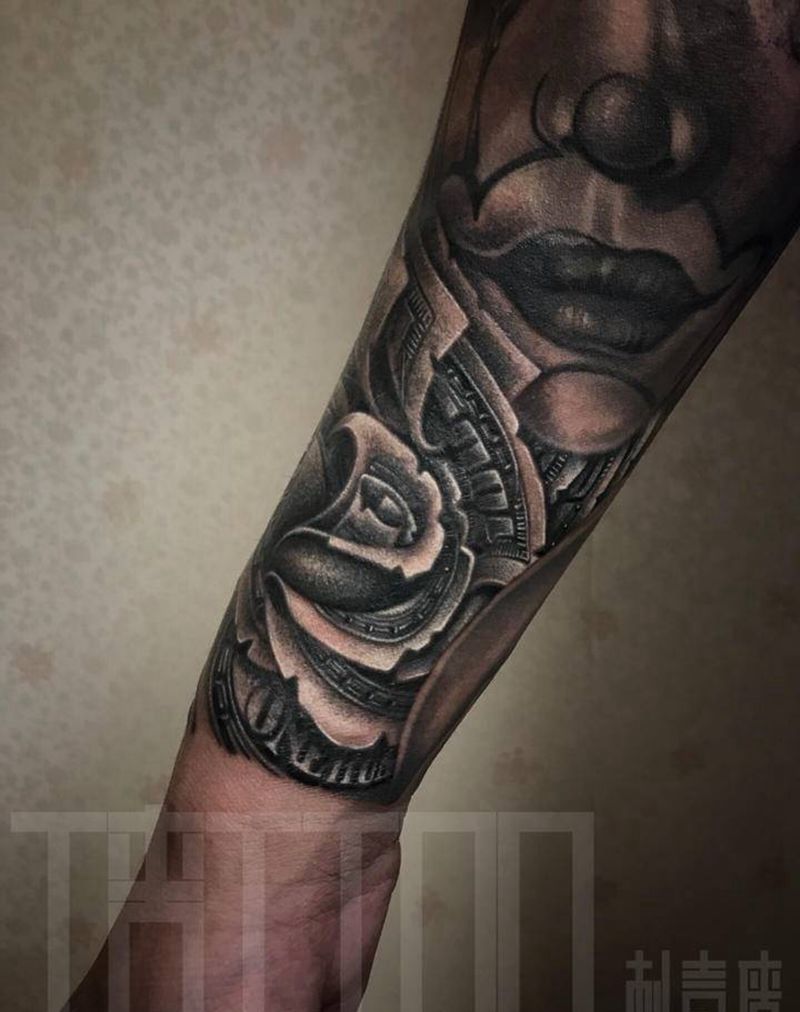 美元纹身图片_手臂纹身图案