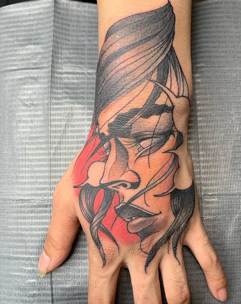 欧美风格花手纹身纹身图片_手部New School纹身图案