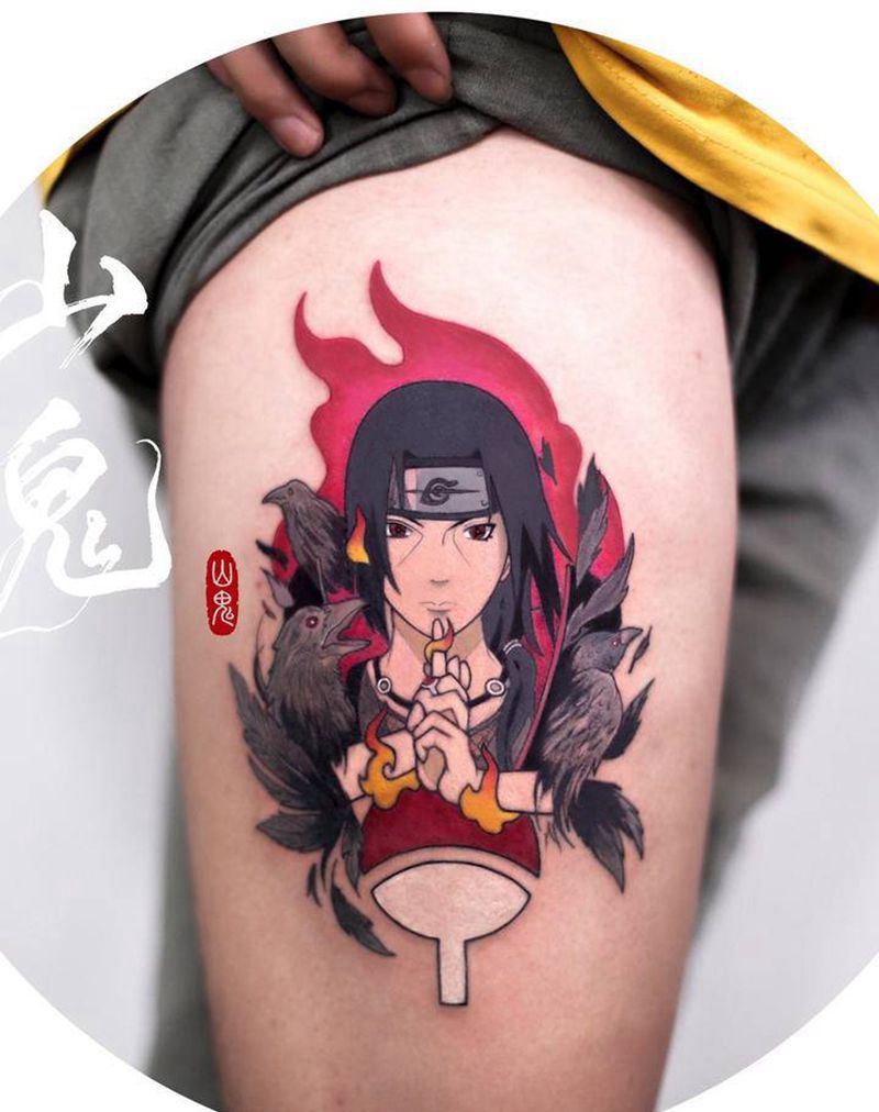 鼬纹身图片_腿部New School纹身图案