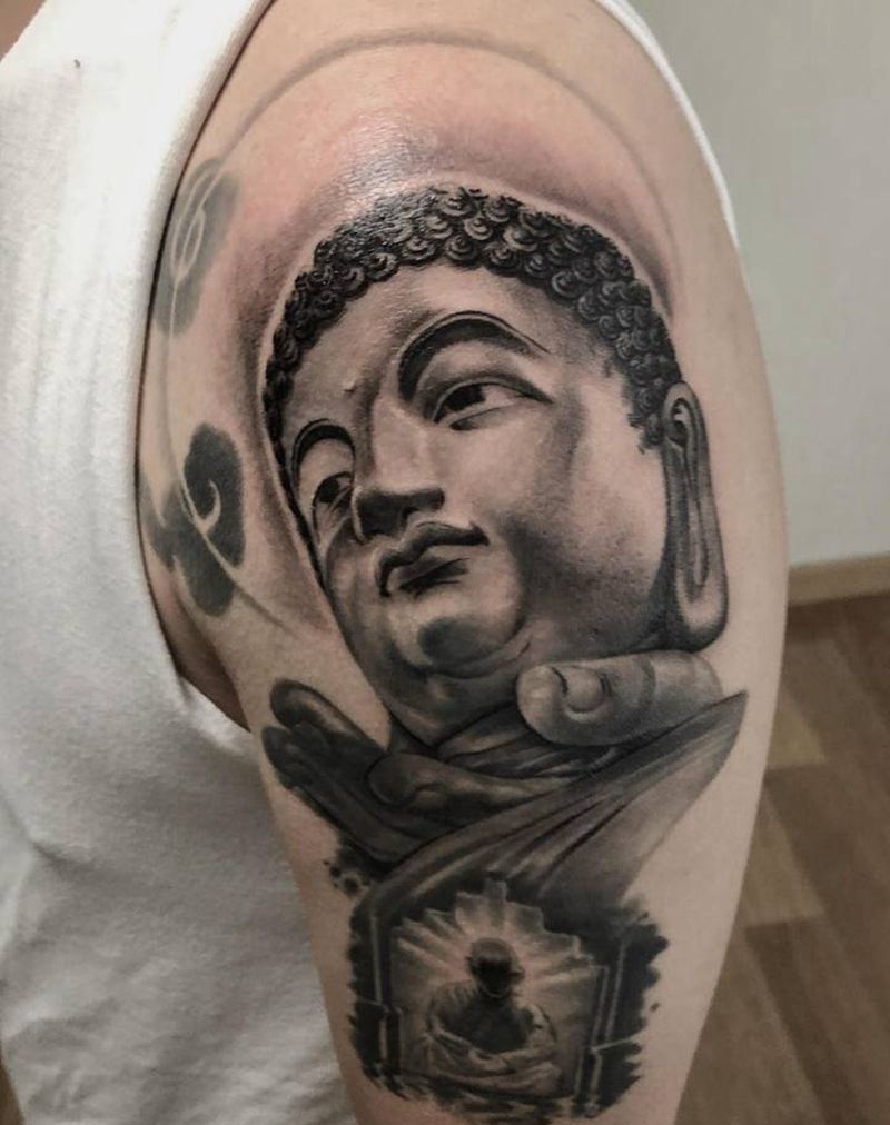 悟纹身图片_手臂背部欧美写实纹身图案