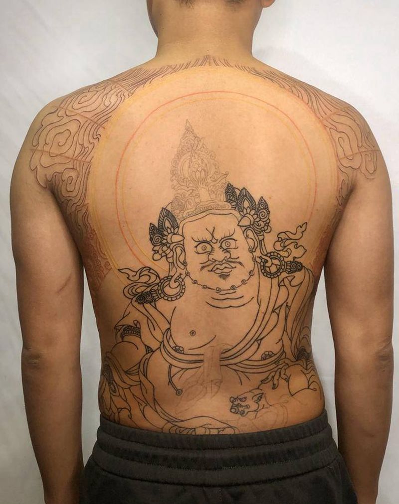 今日黄财神纹身图片_背部臀部新传统老传统纹身图案