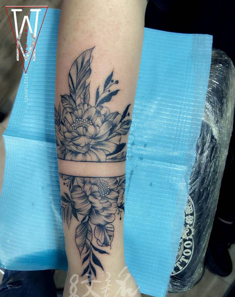 素花纹身图片_手臂纹身图案