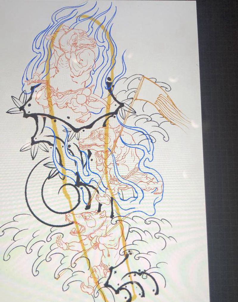 恶熊纹身图片_手臂新传统纹身图案