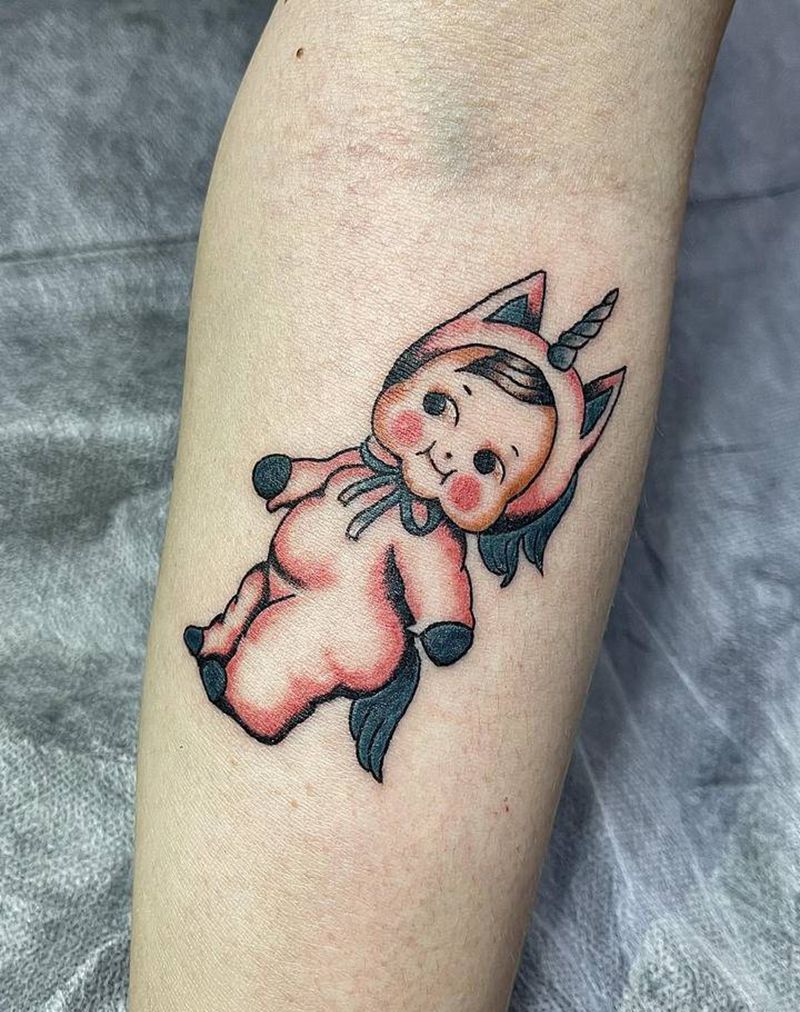 独角兽纹身图片_手臂New SchoolOld School独角兽纹身图案