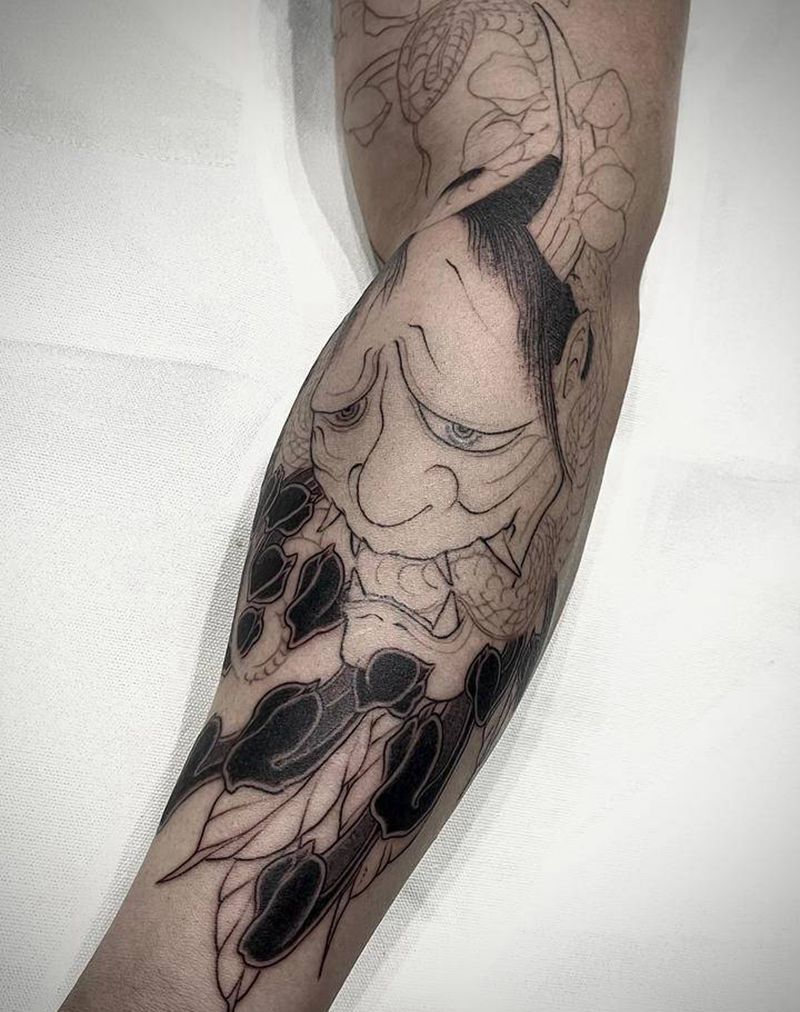 般若纹身图片_手臂新传统老传统般若纹身图案