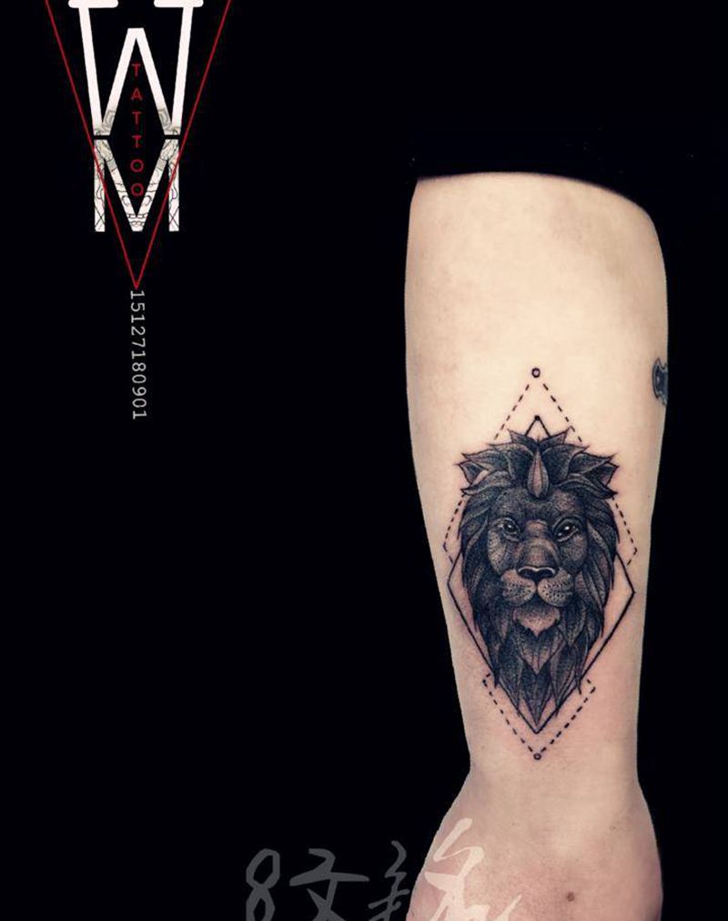 小狮子纹身图片_手臂纹身图案