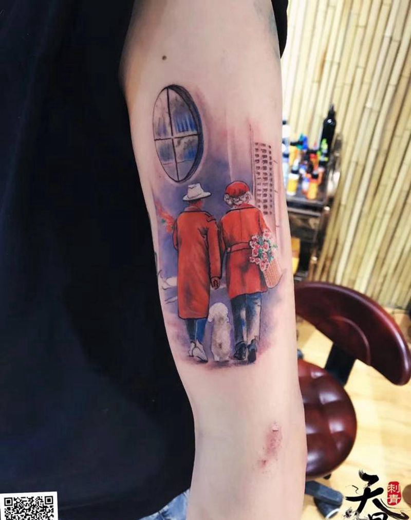 生活的样子纹身图片_手臂纹身图案