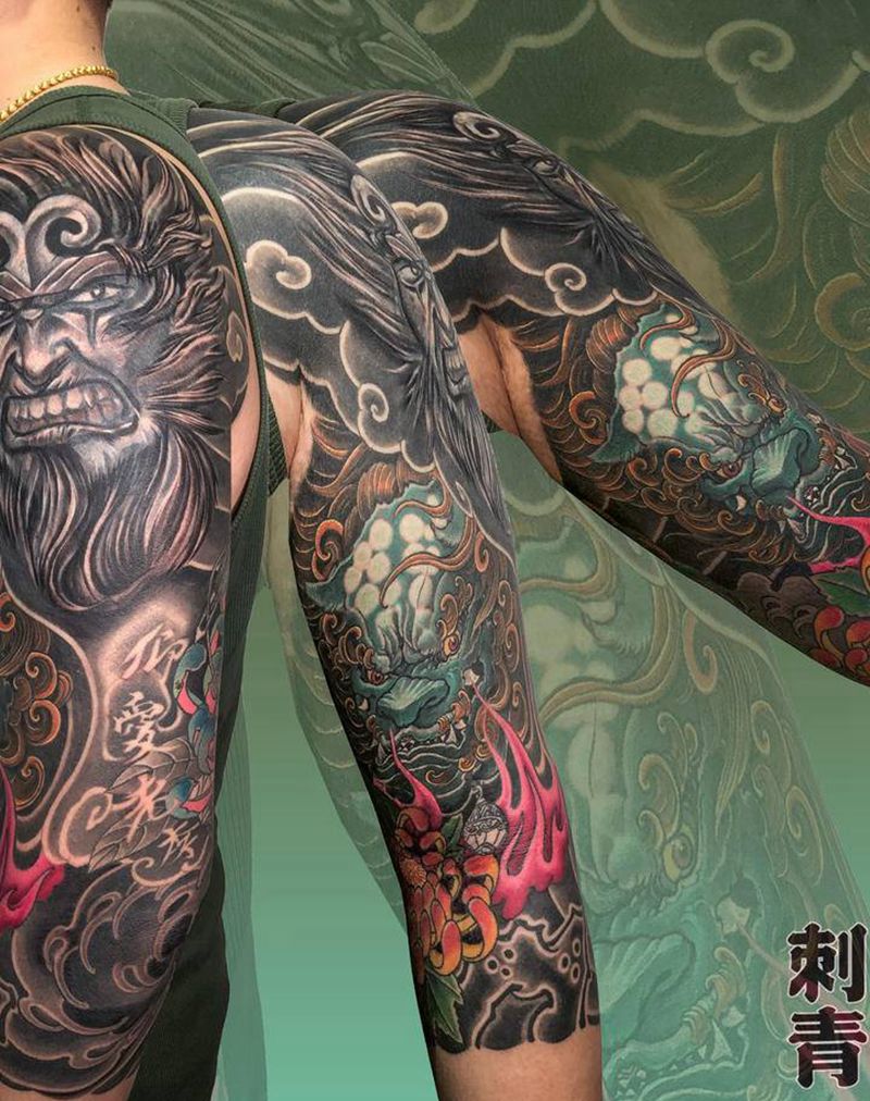 七分袖添图加修改纹身图片_手臂老传统纹身图案