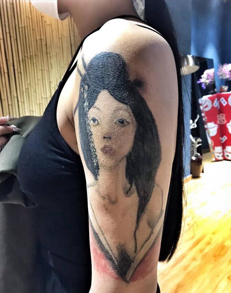 遮盖纹身图片_欧美写实纹身图案