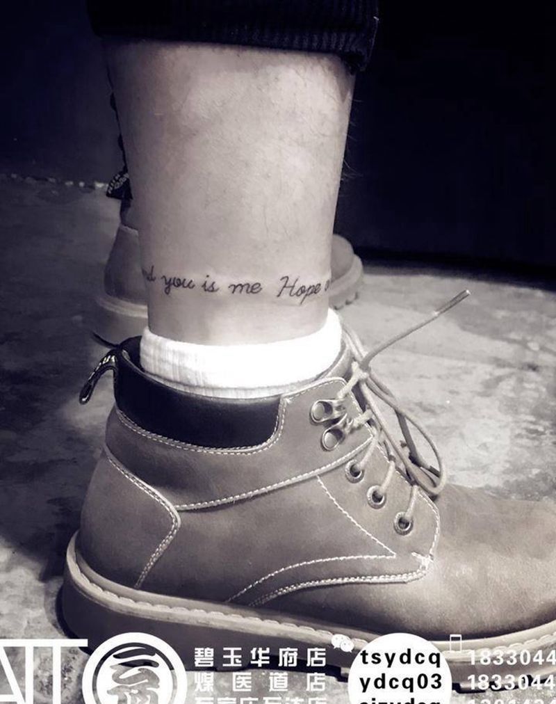 字体脚环纹身图片