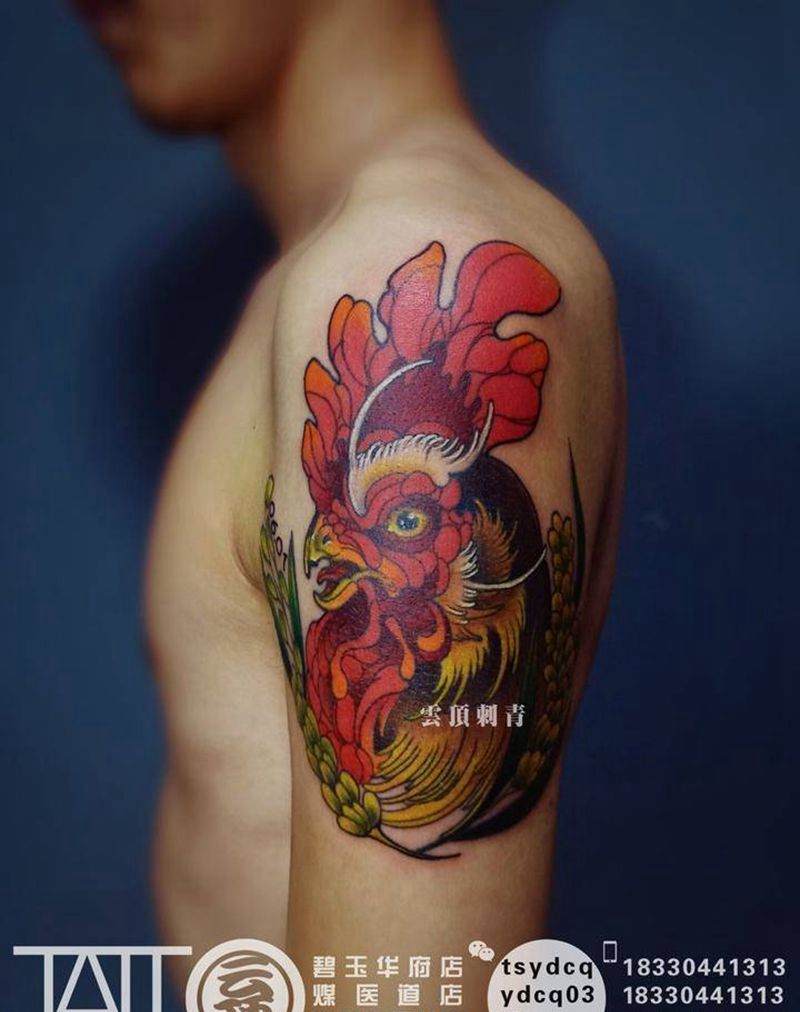 鸡纹身图片