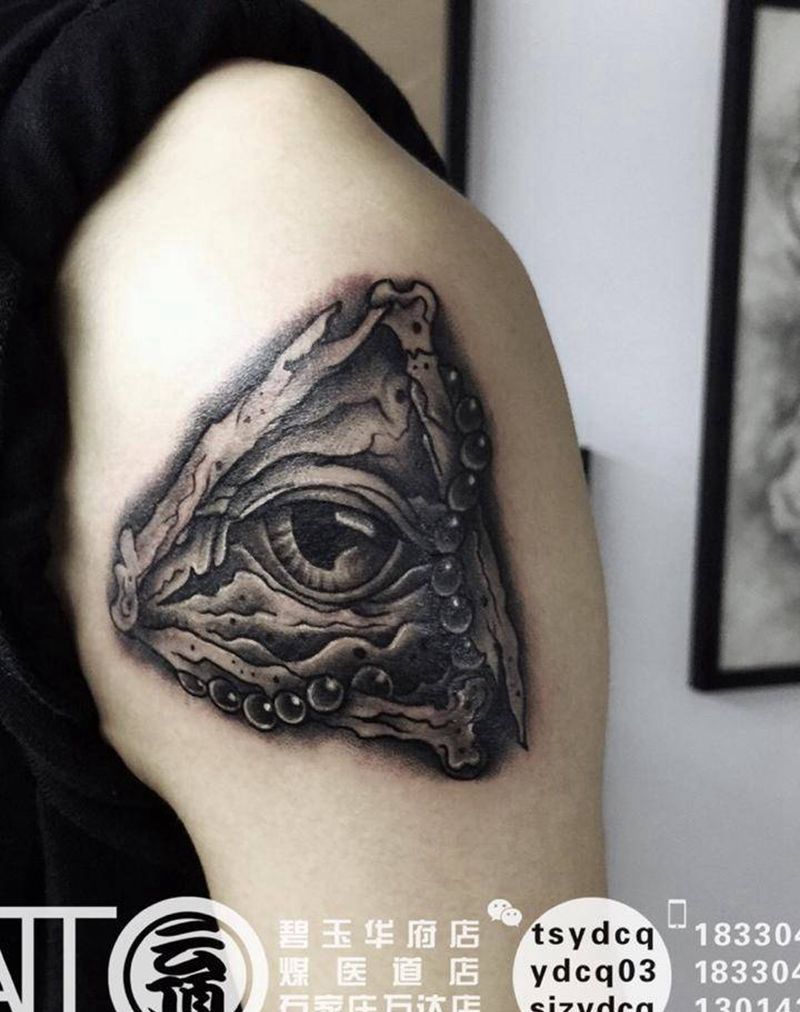 全视之眼纹身图片_成品手臂欧美鬼神宗教原创纹身图案