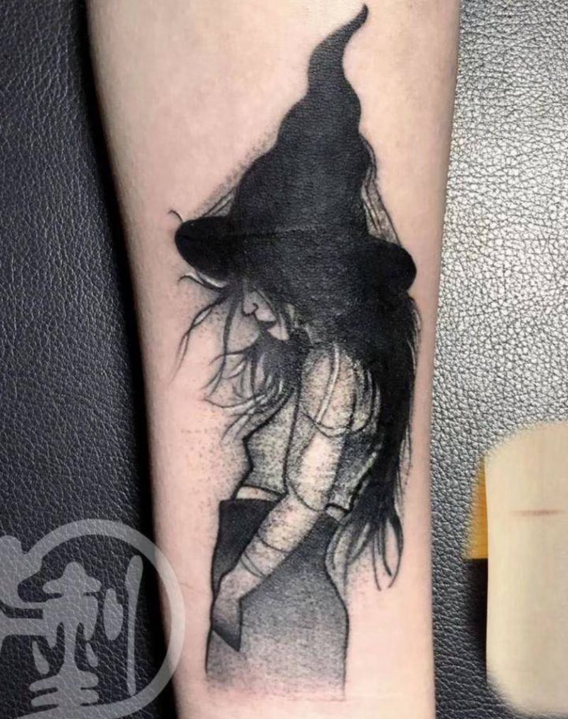 疤痕➕失败纹身遮盖纹身图片_手臂Old School点刺小清新女巫纹身图案