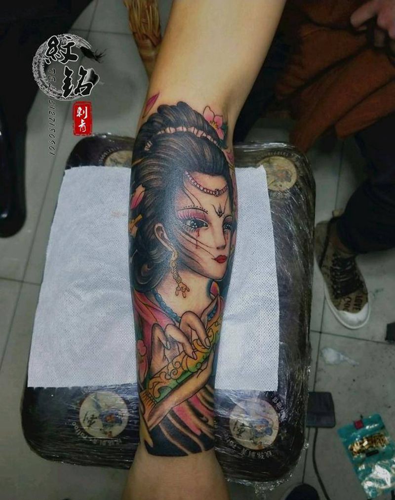 艺妓纹身图片