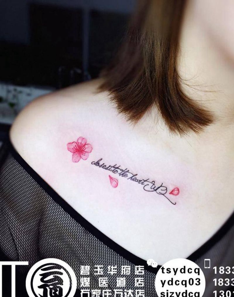 一组小清新纹身图片_成品胸部欧美清新原创植物字符纹身图案