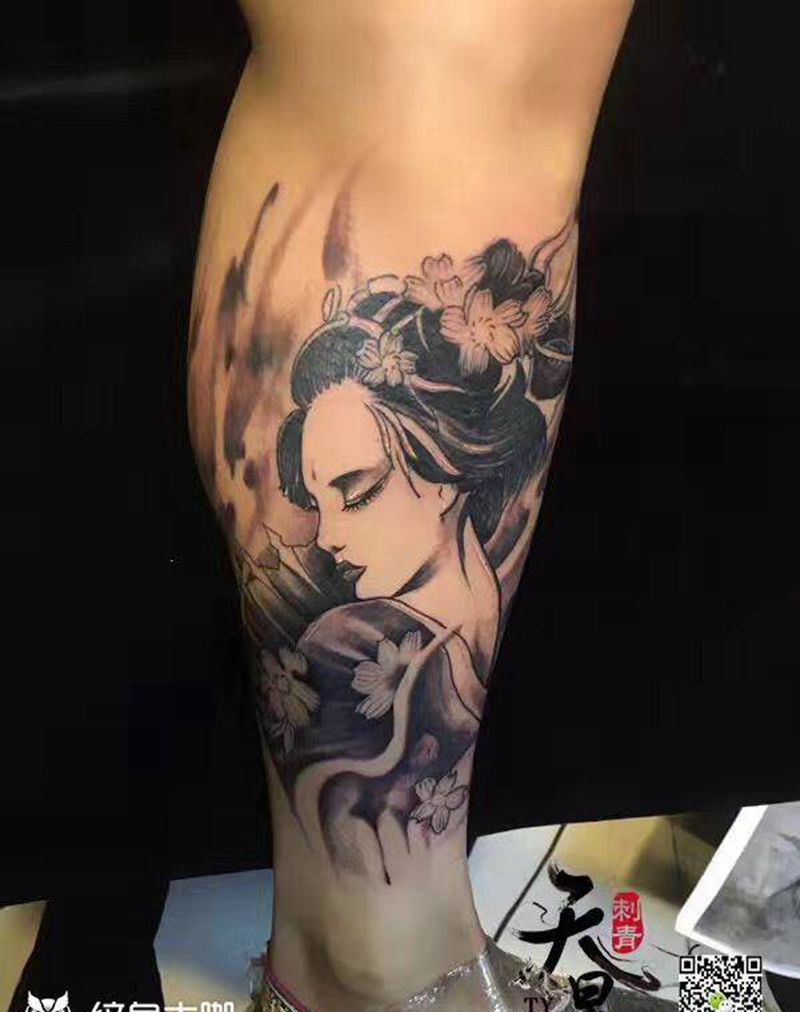 艺妓纹身图片