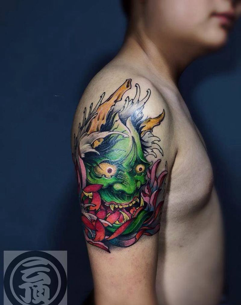 般若纹身图片_手臂新传统纹身图案