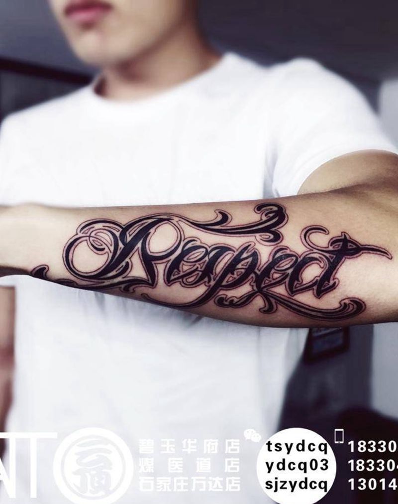 花体字纹身图片_成品手臂欧美字符原创图腾纹身图案