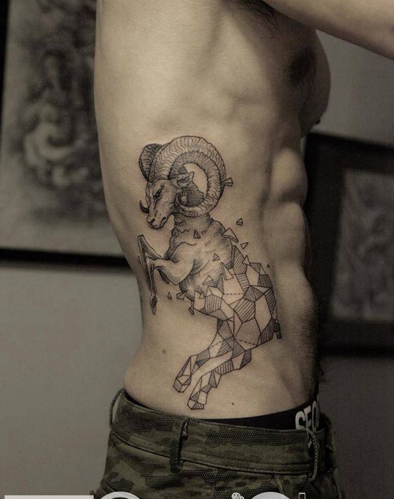 点线面 羊纹身图片