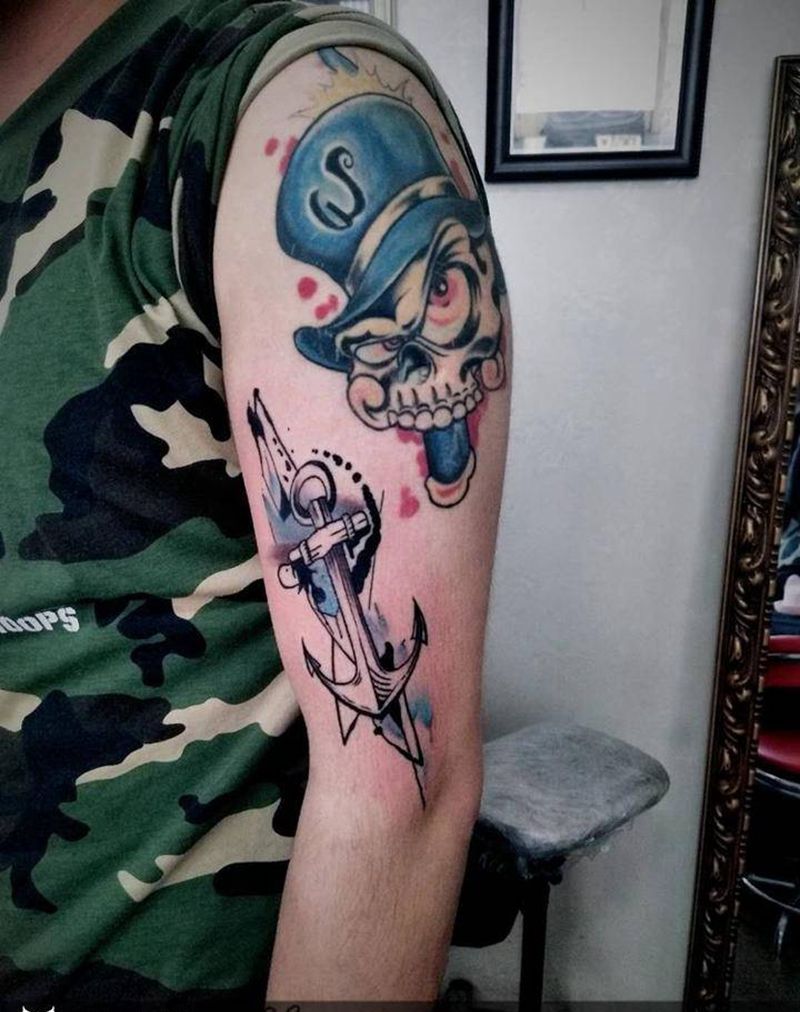 锚纹身图片_手臂纹身图案