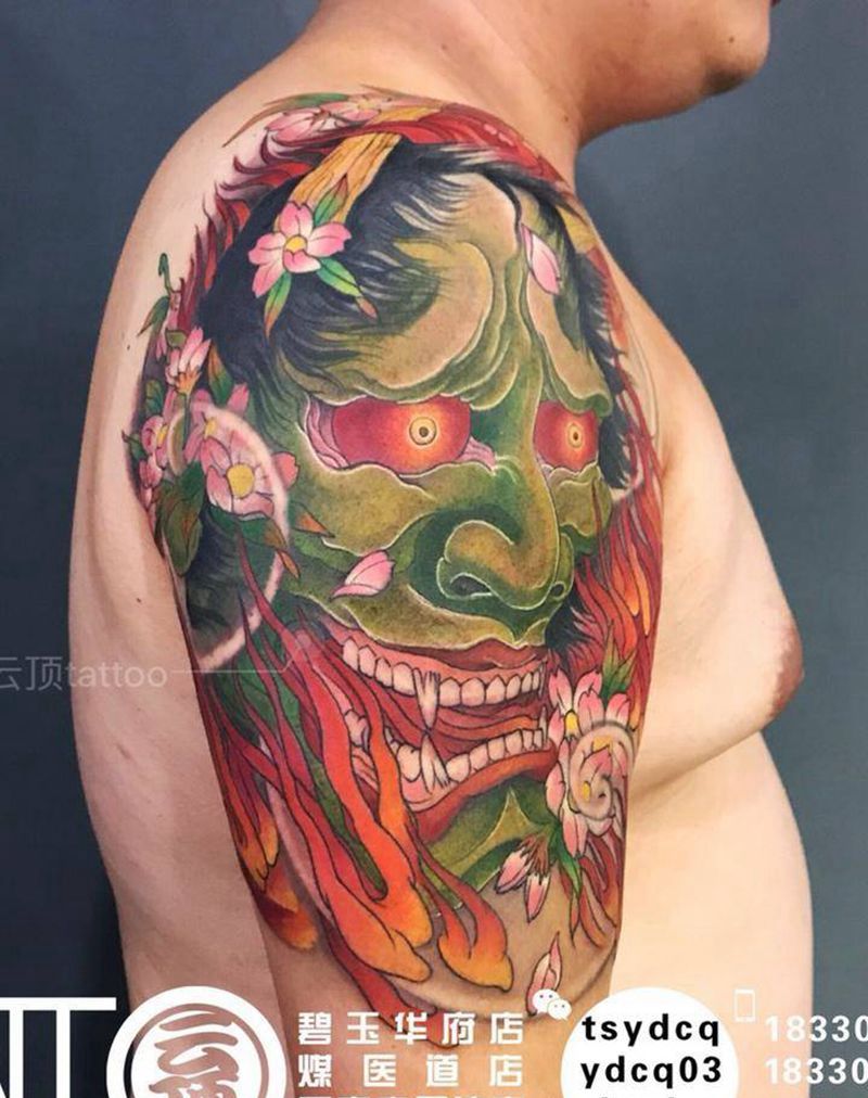 般若纹身图片_成品手臂传统习俗原创鬼神宗教纹身图案