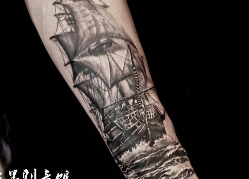 一帆风顺纹身图片